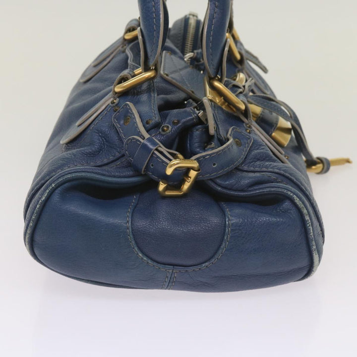 Chloe Paddington Shoulder Bag Leather Blue 66849