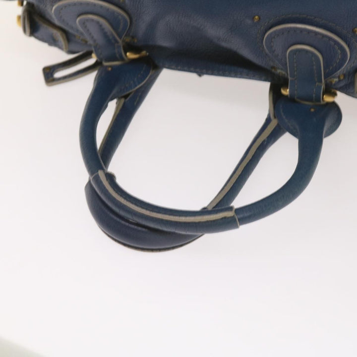 Chloe Paddington Shoulder Bag Leather Blue 66849