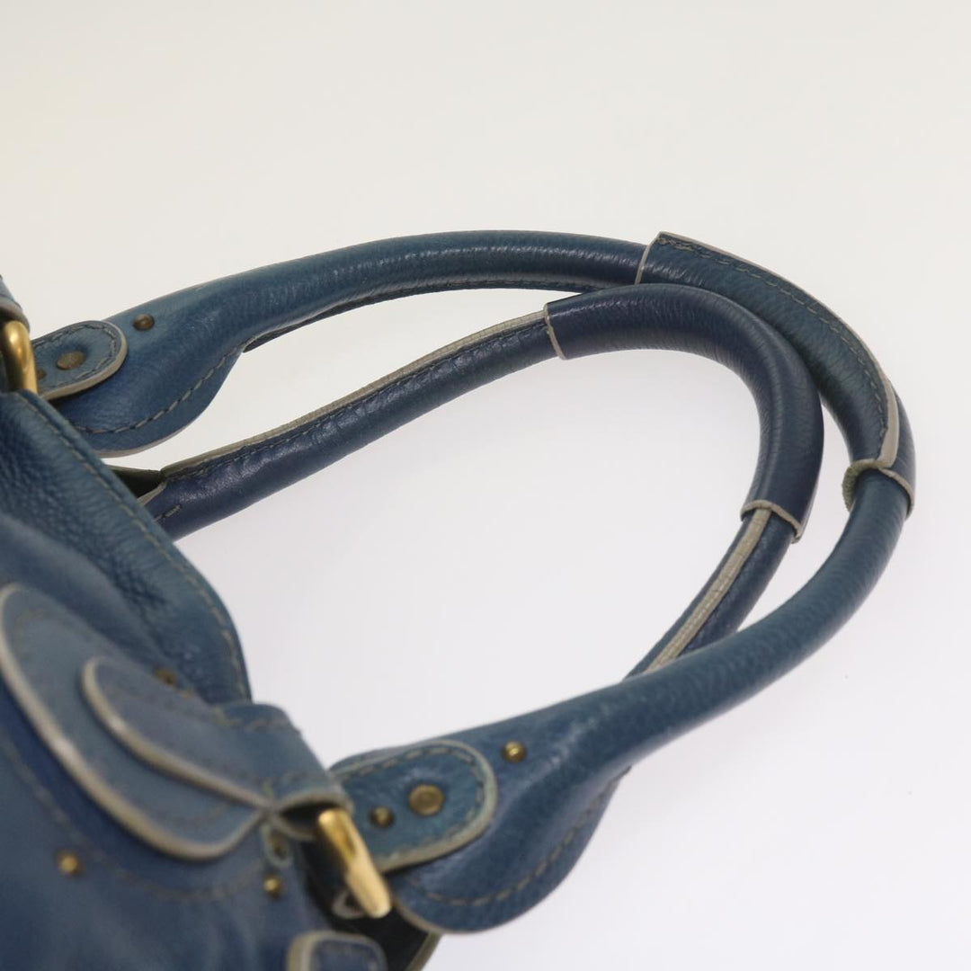 Chloe Paddington Shoulder Bag Leather Blue 66849