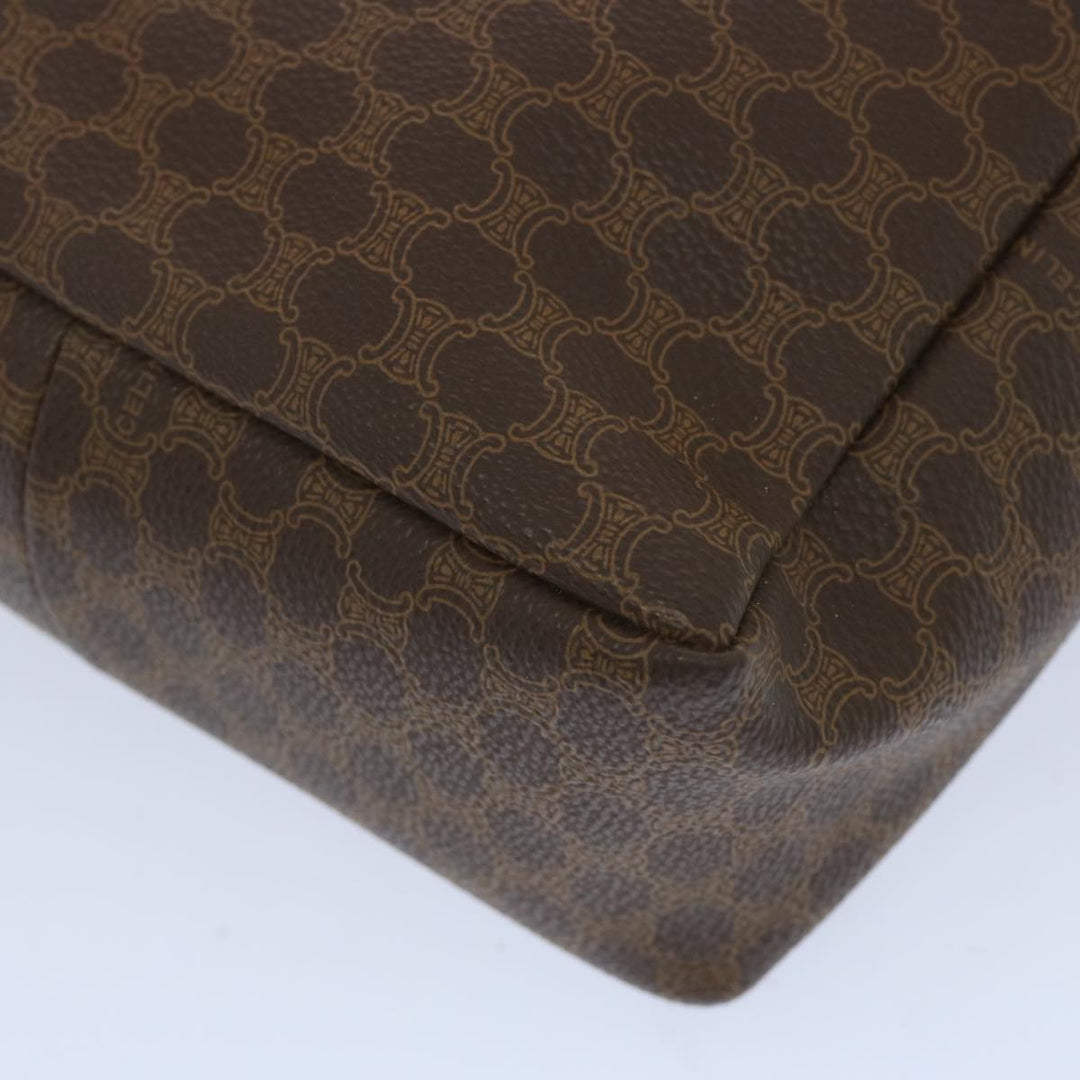 Celine Macadam Canvas Shoulder Bag PVC Leather Brown Auth 66919