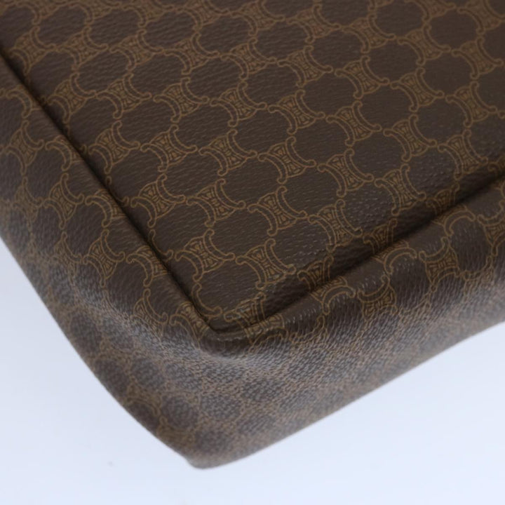 Celine Macadam Canvas Shoulder Bag PVC Leather Brown Auth 66919