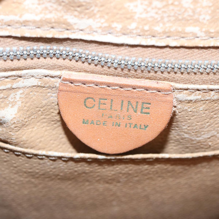 Celine Macadam Canvas Shoulder Bag PVC Leather Brown Auth 66919