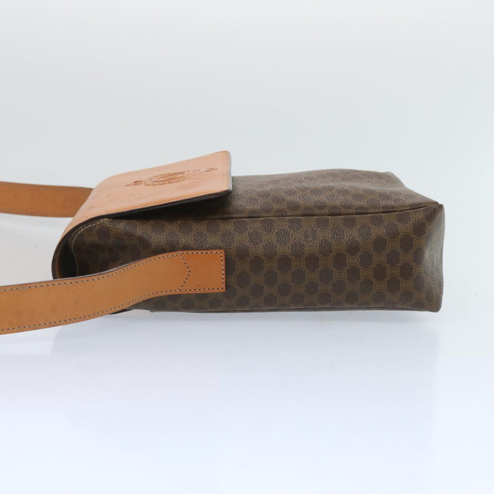 Celine Macadam Canvas Shoulder Bag PVC Leather Brown Auth 66919