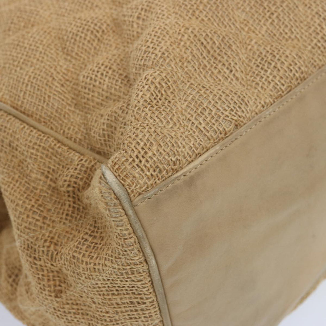 Chanel Matelasse Tote Bag Straw Brown CC Auth 66963
