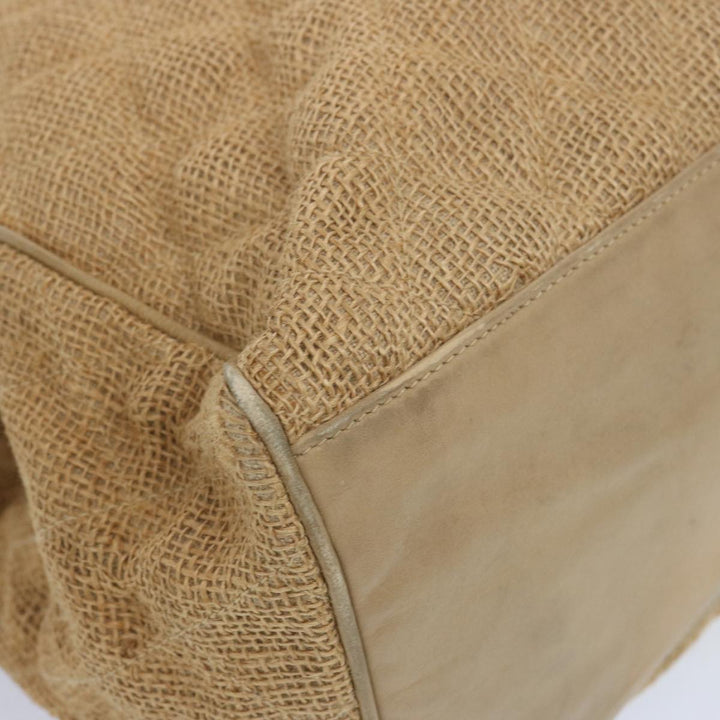 Chanel Matelasse Tote Bag Straw Brown CC Auth 66963