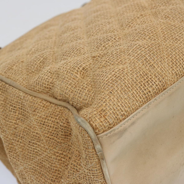 Chanel Matelasse Tote Bag Straw Brown CC Auth 66963