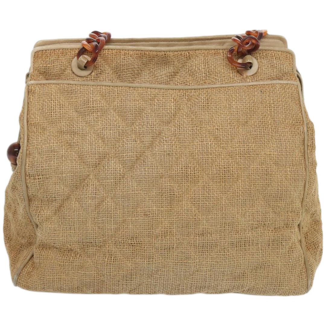Chanel Matelasse Tote Bag Straw Brown CC Auth 66963