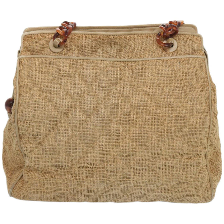 Chanel Matelasse Tote Bag Straw Brown CC Auth 66963