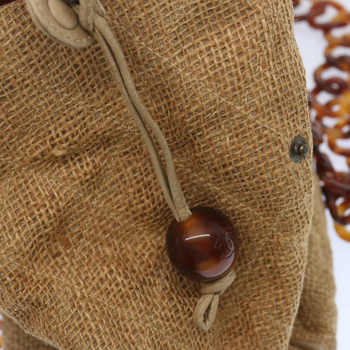 Chanel Matelasse Tote Bag Straw Brown CC Auth 66963