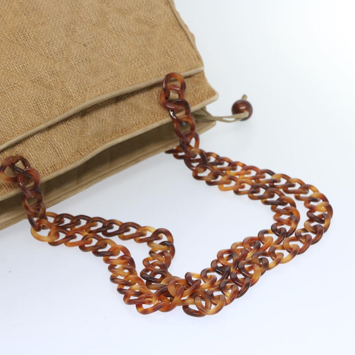 Chanel Matelasse Tote Bag Straw Brown CC Auth 66963