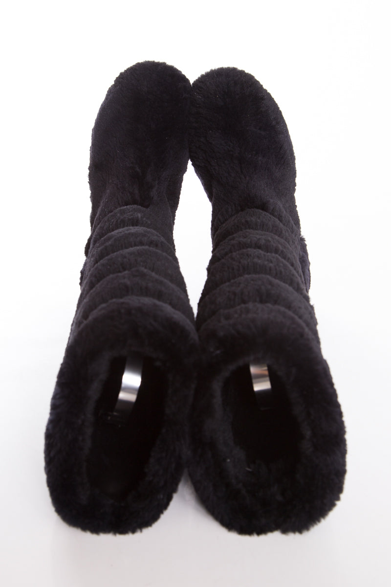 Jimmy Choo Black Fur Boots SZ 37