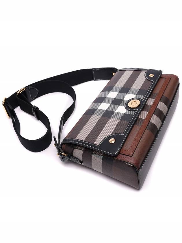 Burberry Checked Leather Knot Cross Bag Brown