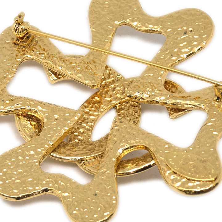 Top Quality Chanel Clover Brooch Pin Gold 94P