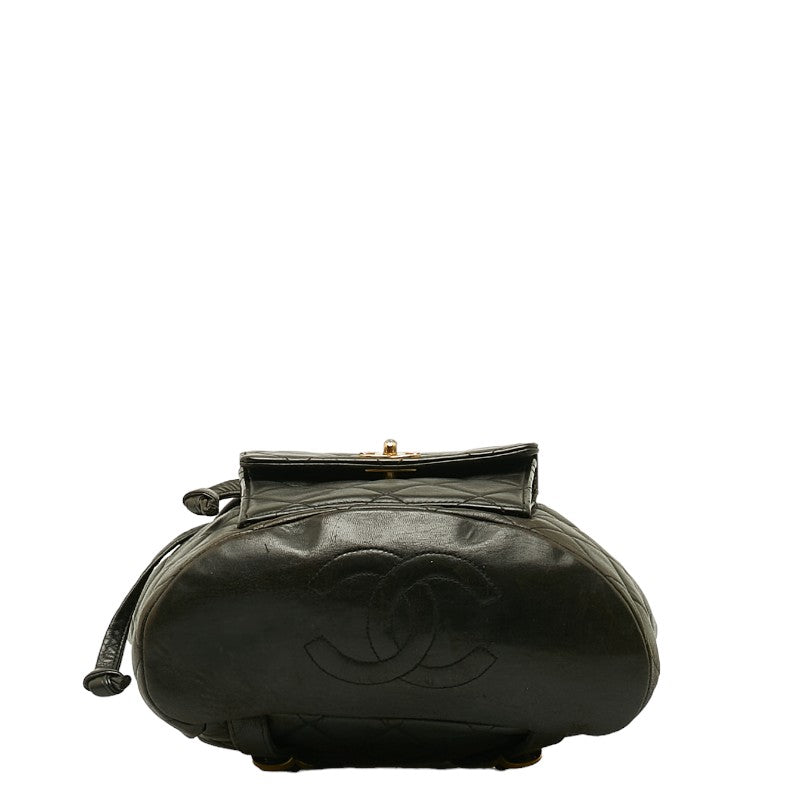 Top Quality Chanel Vintage Backpack in Lambskin Leather Black Quilted