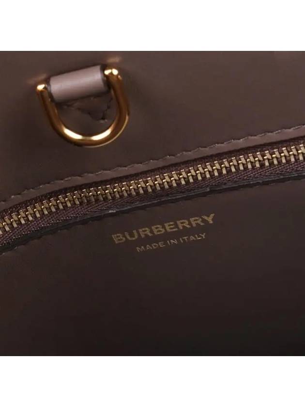 Burberry Francis Leather Mini Tote Bag Light Saddle Brown