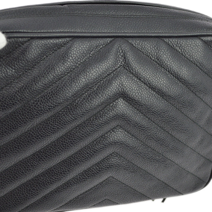 Top Quality Chanel Black Caviar Skin Pocket Camera Bag