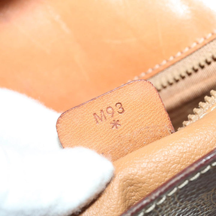 Celine Macadam Canvas Shoulder Bag PVC Leather Brown Auth 67004