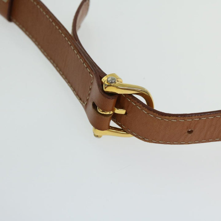 Celine Macadam Canvas Shoulder Bag PVC Leather Brown Auth 67004