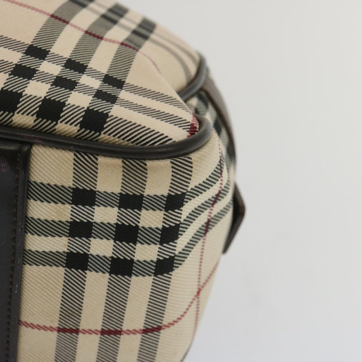 Burberry Nova Check Boston Bag Canvas Beige Auth 67063