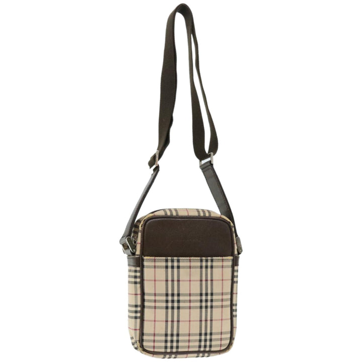 BurberrySs Nova Check Shoulder Bag Canvas Beige Auth 67085