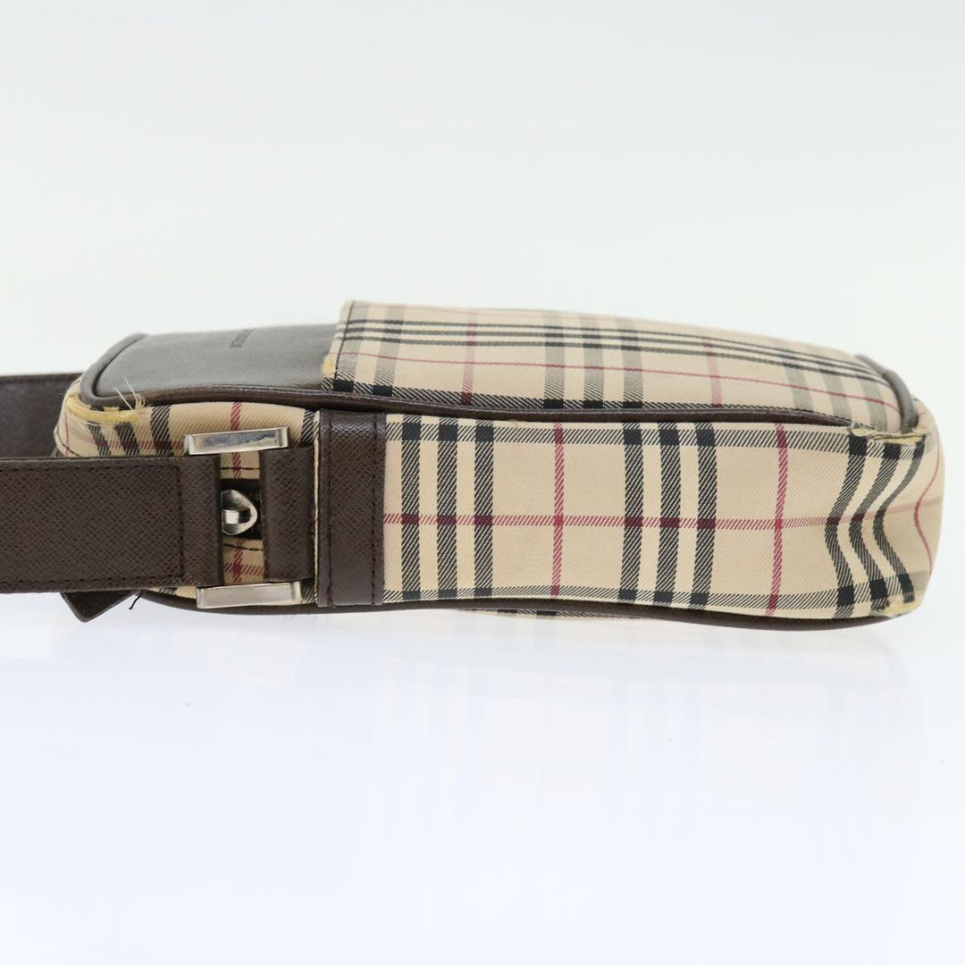BurberrySs Nova Check Shoulder Bag Canvas Beige Auth 67085