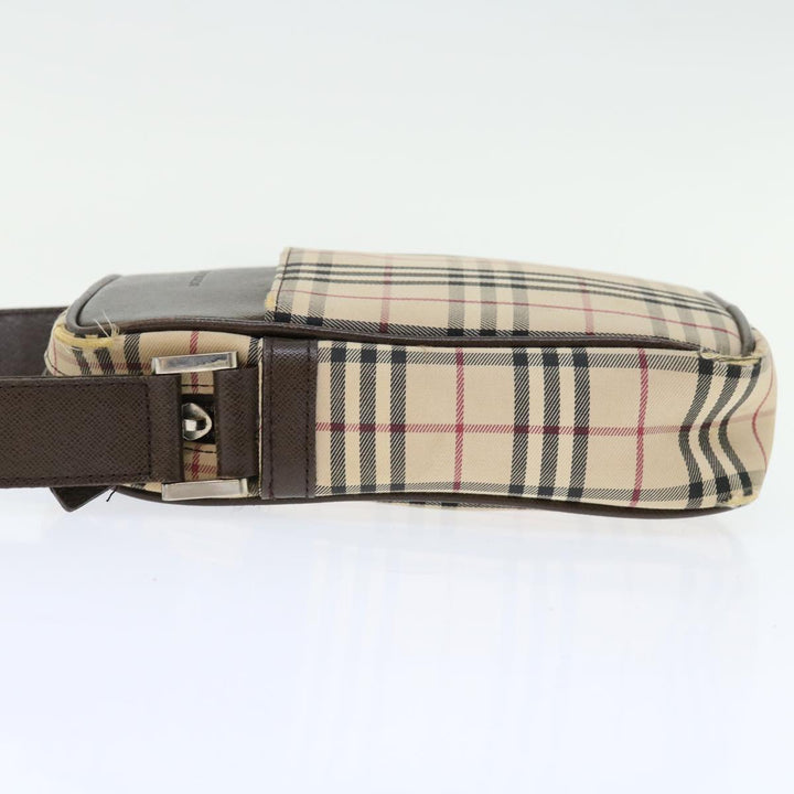 BurberrySs Nova Check Shoulder Bag Canvas Beige Auth 67085