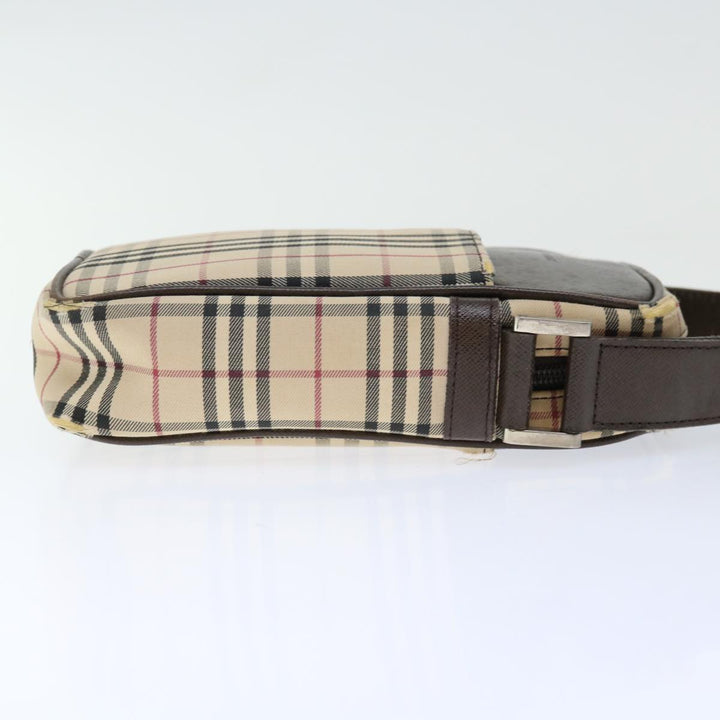 BurberrySs Nova Check Shoulder Bag Canvas Beige Auth 67085
