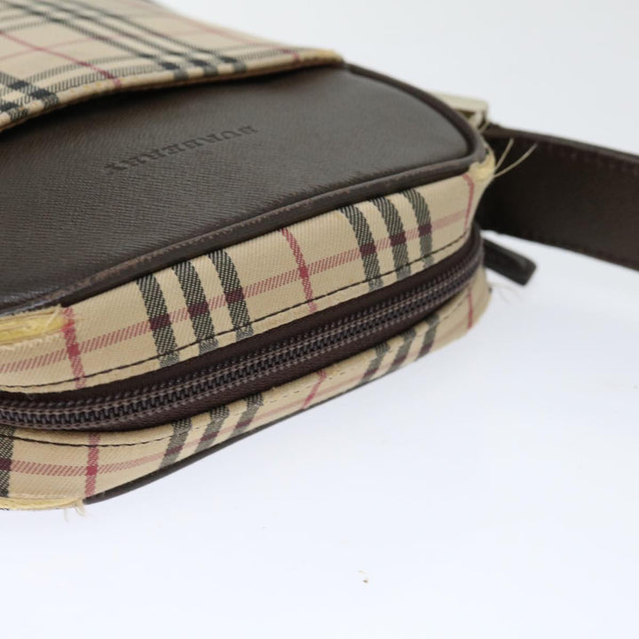 BurberrySs Nova Check Shoulder Bag Canvas Beige Auth 67085
