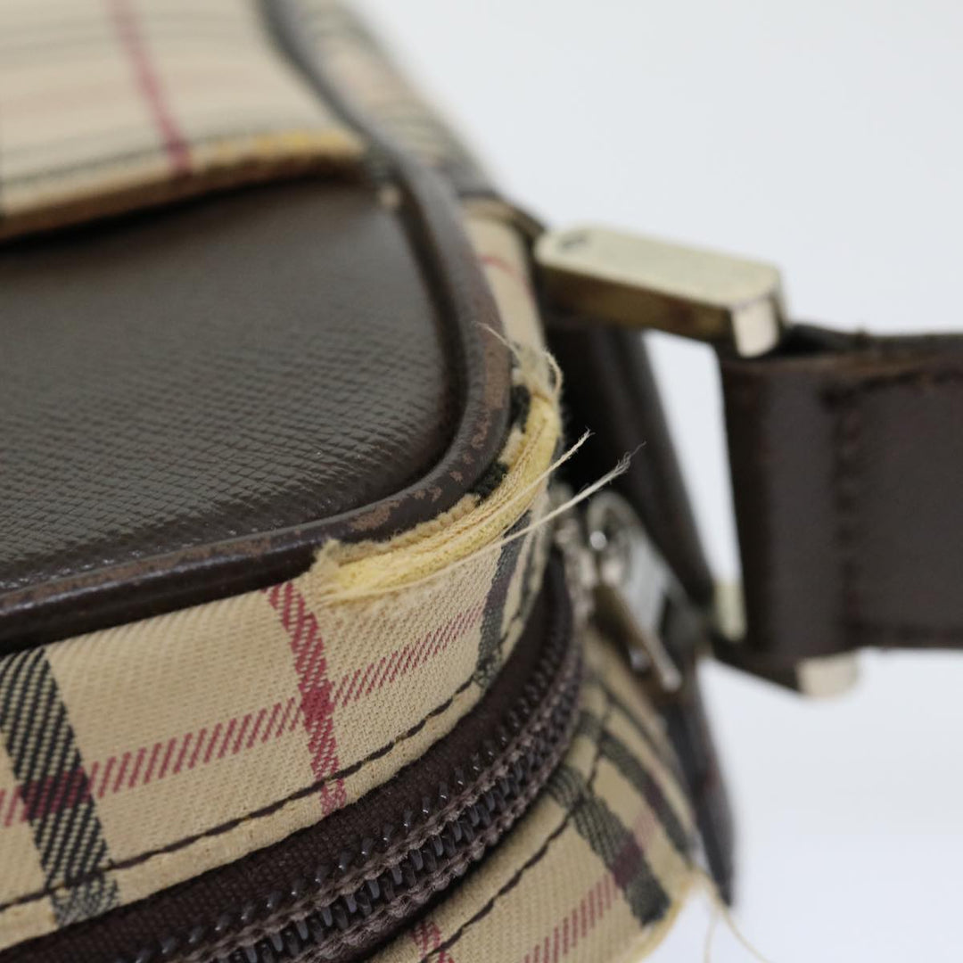 BurberrySs Nova Check Shoulder Bag Canvas Beige Auth 67085