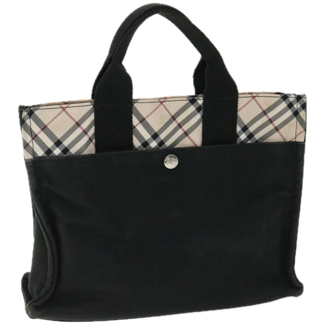 BurberrySs Nova Check Hand Bag Canvas Beige Black Auth 67106