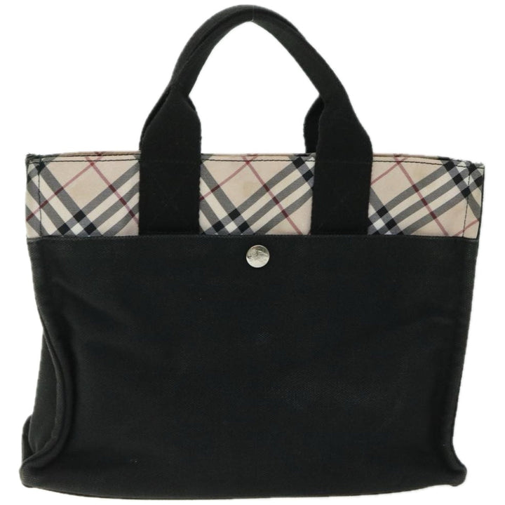 BurberrySs Nova Check Hand Bag Canvas Beige Black Auth 67106