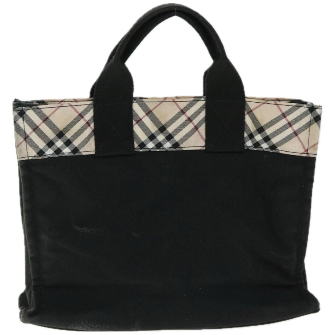 BurberrySs Nova Check Hand Bag Canvas Beige Black Auth 67106