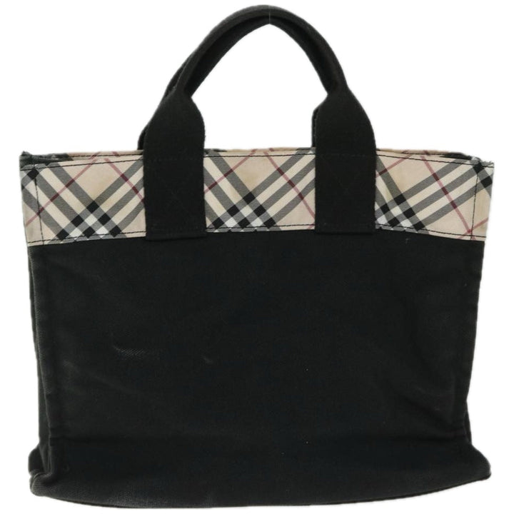 BurberrySs Nova Check Hand Bag Canvas Beige Black Auth 67106