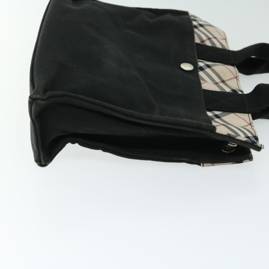 BurberrySs Nova Check Hand Bag Canvas Beige Black Auth 67106
