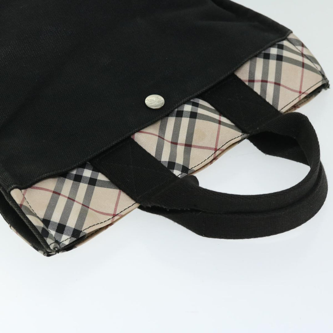 BurberrySs Nova Check Hand Bag Canvas Beige Black Auth 67106