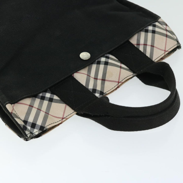 BurberrySs Nova Check Hand Bag Canvas Beige Black Auth 67106