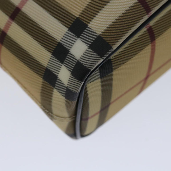Burberry Nova Check Hand Bag PVC Beige Black Auth 67112