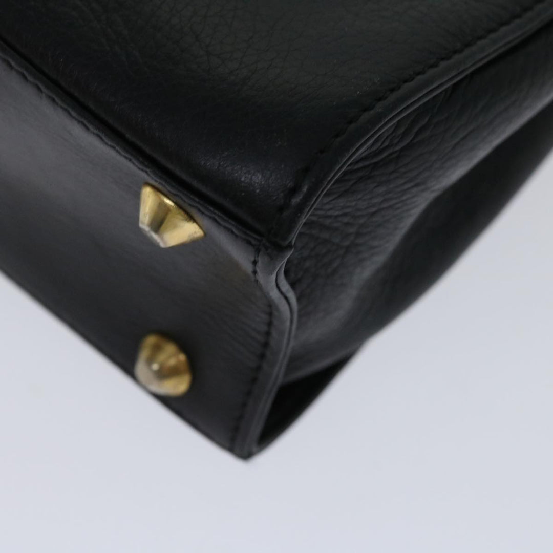 BURBERRYSs Hand Bag Leather Black Auth 67181