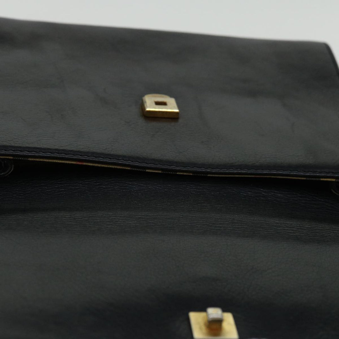 BURBERRYSs Hand Bag Leather Black Auth 67181