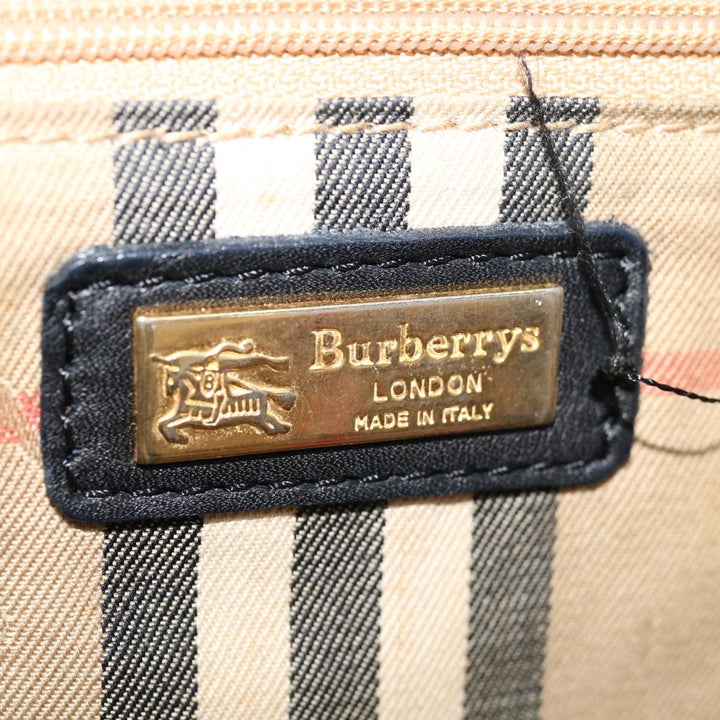 BURBERRYSs Hand Bag Leather Black Auth 67181