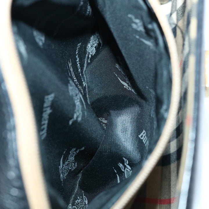 BURBERRYSs Hand Bag Leather Black Auth 67181
