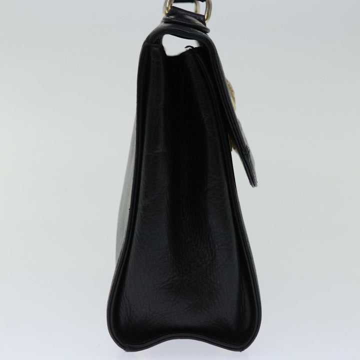 BURBERRYSs Hand Bag Leather Black Auth 67181