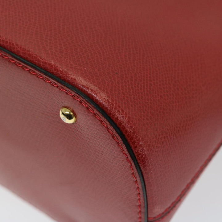 Celine Hand Bag Leather 2way Red Auth 67191