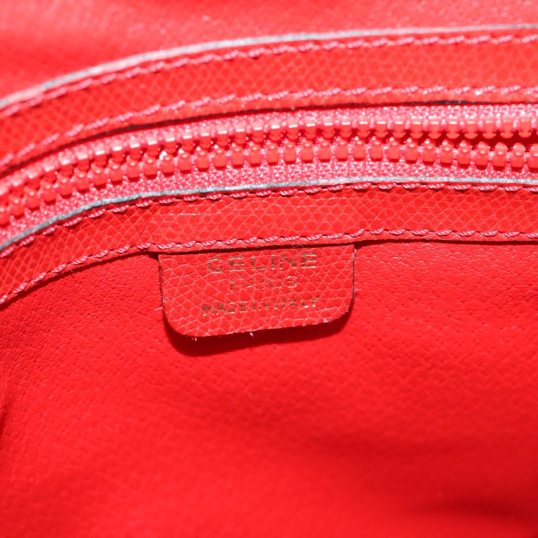 Celine Hand Bag Leather 2way Red Auth 67191