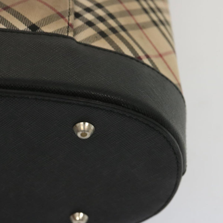 Burberry Nova Check Shoulder Bag Canvas Beige Auth 67237
