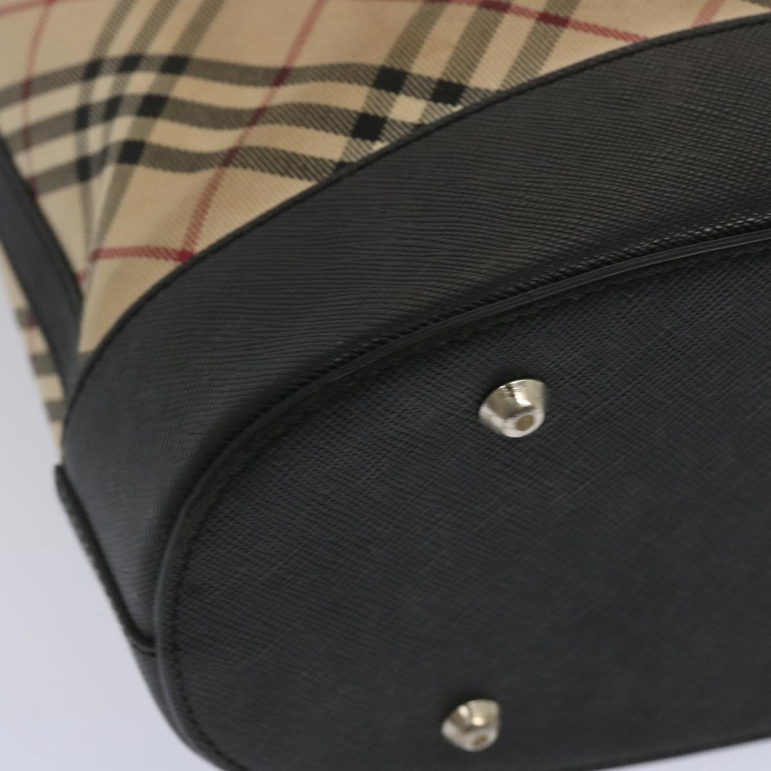 Burberry Nova Check Shoulder Bag Canvas Beige Auth 67237