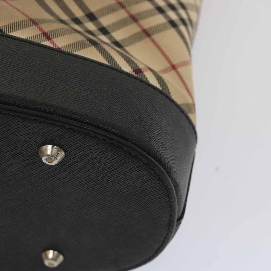Burberry Nova Check Shoulder Bag Canvas Beige Auth 67237