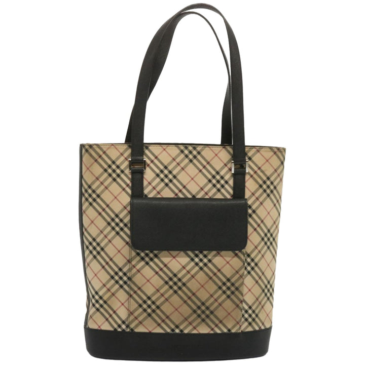 Burberry Nova Check Shoulder Bag Canvas Beige Auth 67237