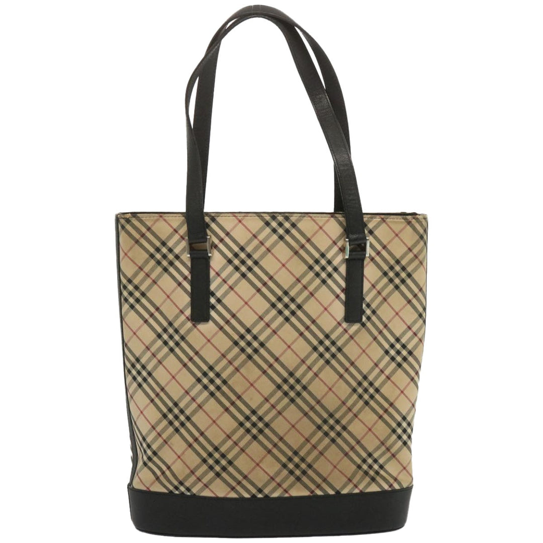 Burberry Nova Check Shoulder Bag Canvas Beige Auth 67237
