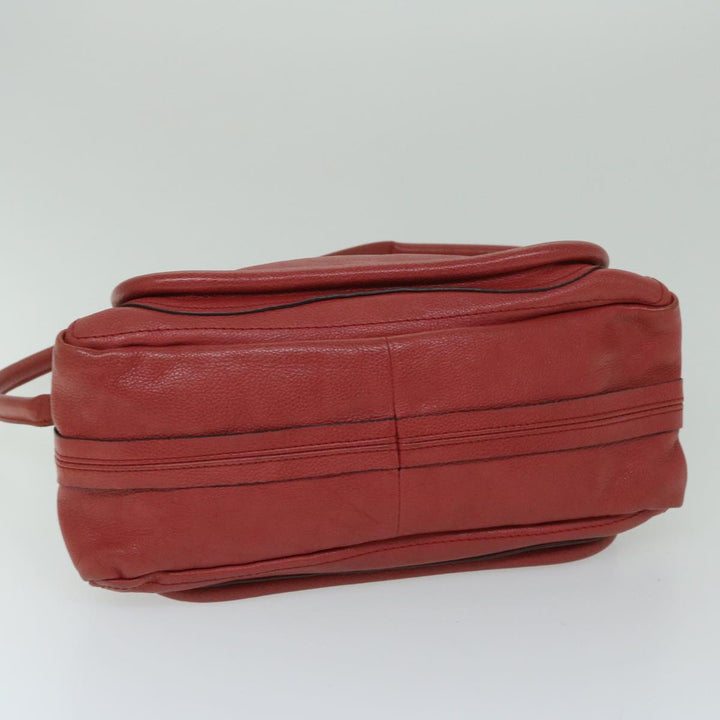 Chloe Paraty Hand Bag Leather Red 67266